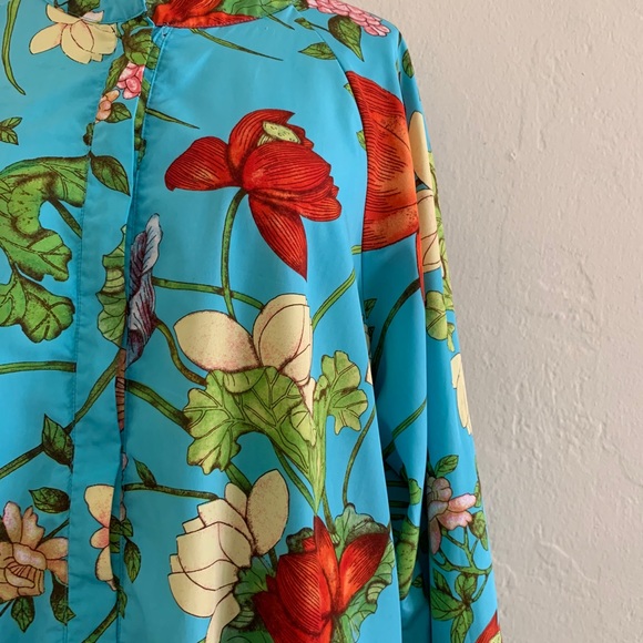 Sold Aqua Blue Floral Maxi Kaftan - Picture 12 of 12